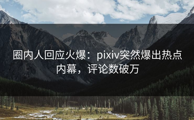 圈内人回应火爆：pixiv突然爆出热点内幕，评论数破万