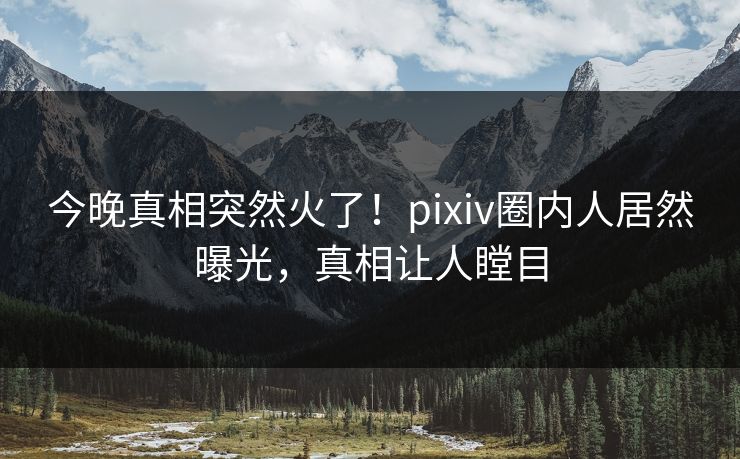 今晚真相突然火了！pixiv圈内人居然曝光，真相让人瞠目
