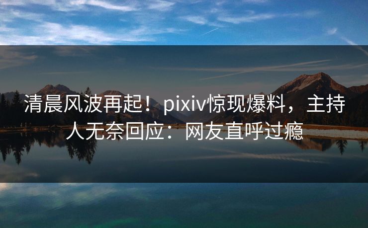 清晨风波再起！pixiv惊现爆料，主持人无奈回应：网友直呼过瘾