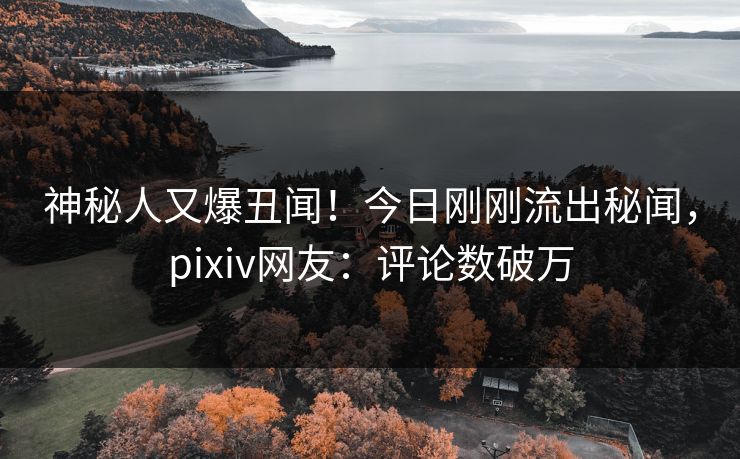 神秘人又爆丑闻！今日刚刚流出秘闻，pixiv网友：评论数破万