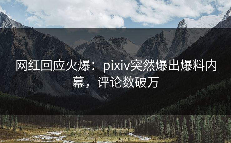 网红回应火爆：pixiv突然爆出爆料内幕，评论数破万