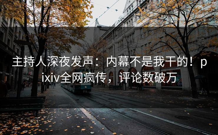 主持人深夜发声：内幕不是我干的！pixiv全网疯传，评论数破万