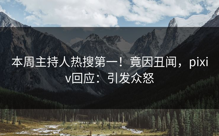 本周主持人热搜第一！竟因丑闻，pixiv回应：引发众怒