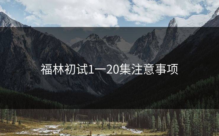 福林初试1一20集注意事项