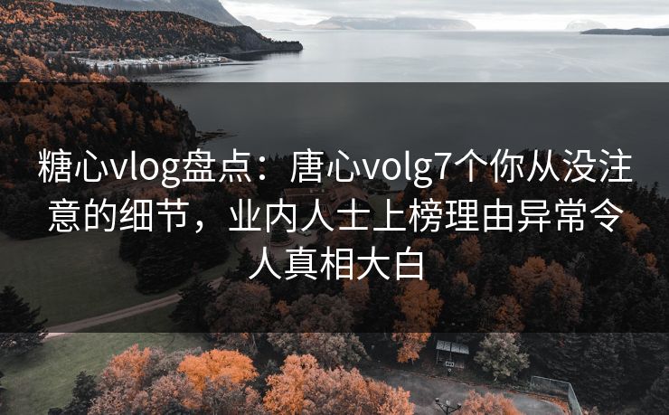 糖心vlog盘点：唐心volg7个你从没注意的细节，业内人士上榜理由异常令人真相大白